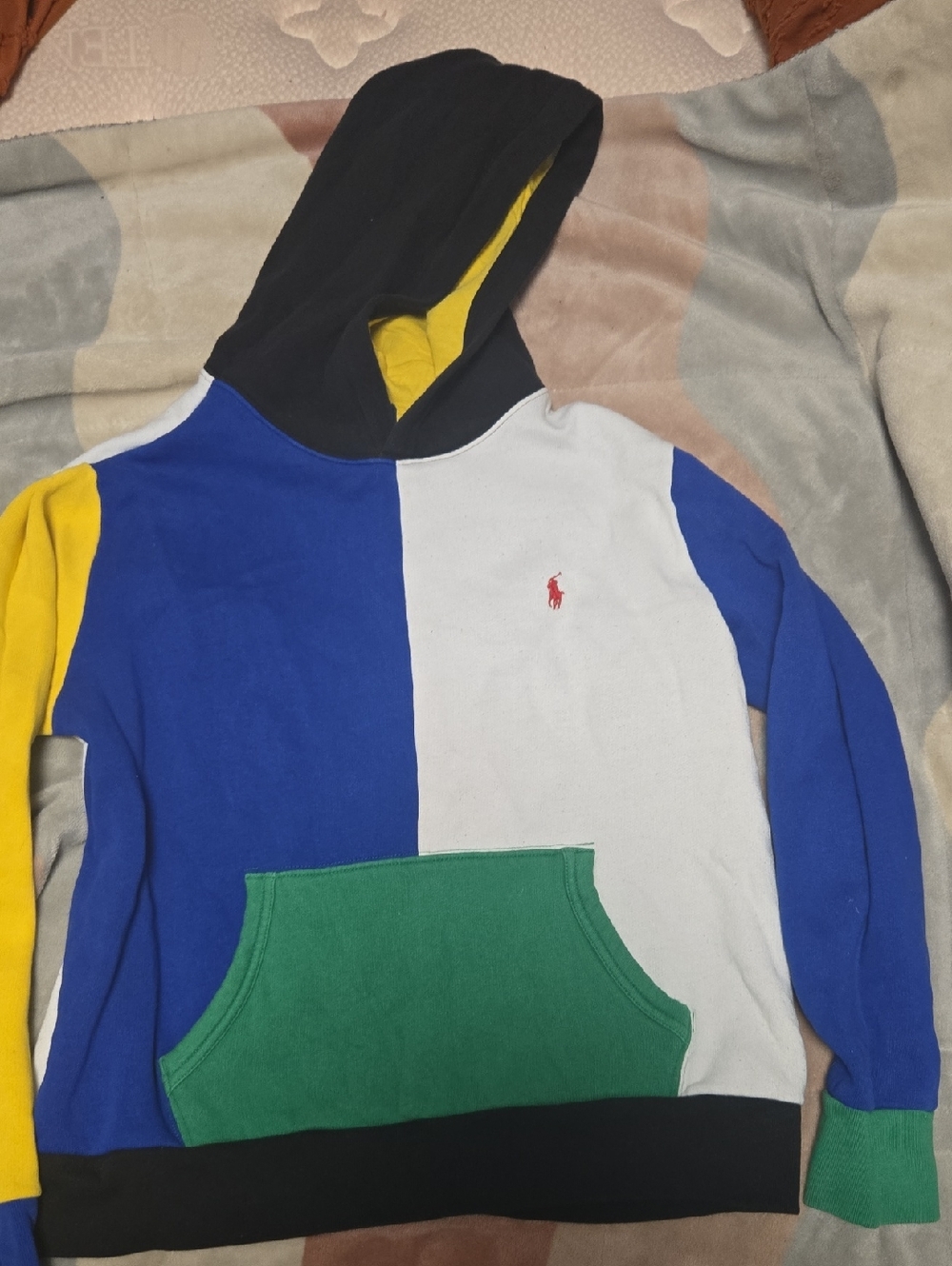 Polo by Ralph Lauren Colorblock Hoodie in Yellow, Blue, Green & Black
